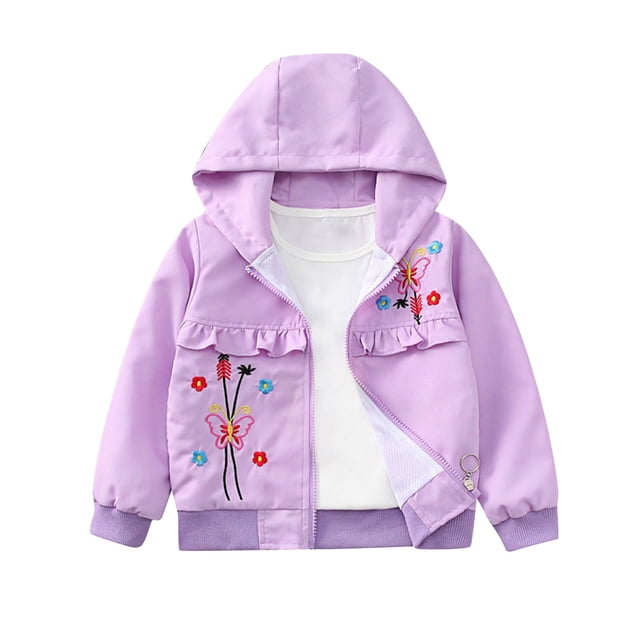 RXIRUCGD Children's Clothing Children's Spring Coats Small And Medium-sized Children's Spring Coats( Purple, Size:18 Months )