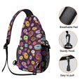 thumbnail image 4 of Donut Lover Candy Cake Doughnut Coffee Lightweight Travel Sling Backpack Multipurpose Durable Small Travel Backpack, 4 of 6