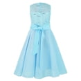 thumbnail image 2 of YONGHS Robe en Mousseline à Fleurs et Dentelle pour Grandes Filles, Formelle, Banquet, Concours, Mariage, Fête, Robe de Bal, Bleu Pâle 8, 2 of 6
