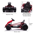 thumbnail image 3 of VOLTZ TOYS 24V Electric Drift Go Kart for Kids, Outdoor Racer Ride On Car with Dual Motors, Safety Belt, 8 MPH Max Speed, Red, 3 of 6