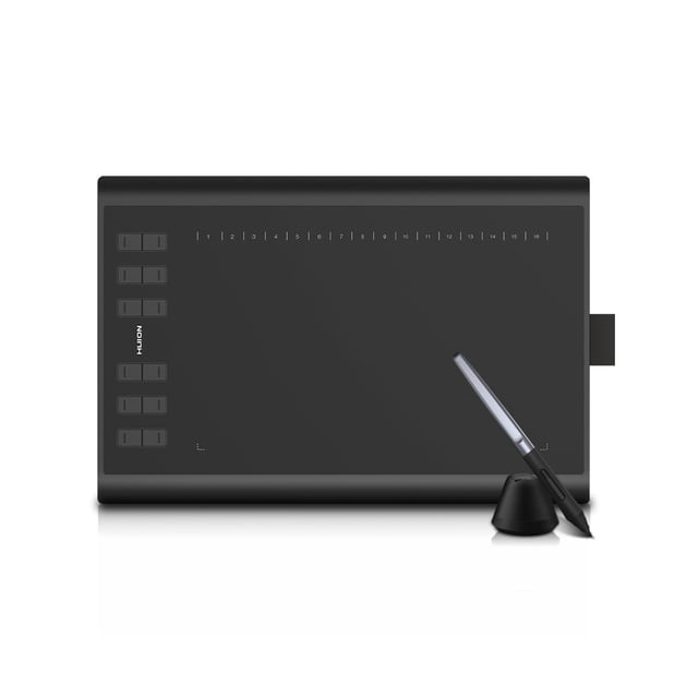 Huion Huion H1060P Graphics Tablet: Professional Digital Drawing Pad with Battery-Free Stylus, 8192 Pressure Levels, 10x6" Active Area, Compatible with Windows & Mac