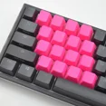 thumbnail image 2 of Tai-Hao Rubber Keycap Set 18 Pieces Diamond Texture Compatible with Cherry MX and Mechanical Keyboards Includes Keycap Puller, Neon Pink, 2 of 3