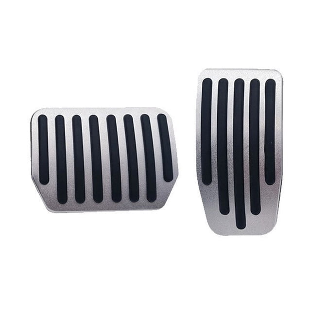 Ruiboury Durable Aluminum Alloy Foot Pedal Cover For Smooth Acceleration Anti Slip Throttle Brake Brake Pad silver