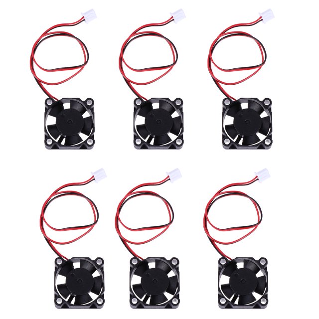 6pcs 3D Printer Fan DC 12V Mini Quiet Cooling Fan Small Appliances Fan (Black)