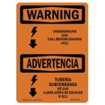thumbnail image 1 of SignMission OS-WS-D-35-L-12862 OSHA Warning Sign - Underground Gas Call No.811 Bilingual, 1 of 1