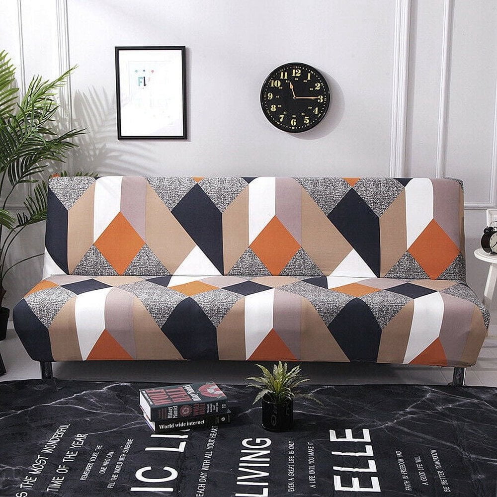 CHOK 2024 Futon Slipcover Armless Sofa Cover Stretch Sofa Bed Slipcover Protector Elastic