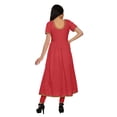 thumbnail image 4 of Moomaya Robe en Coton pour Femmes Décontractée d'Été à Fente avant Unie à Manches Courtes Kurta, 4 of 6