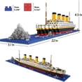 thumbnail image 4 of Micro Mini Blocks Titanic Model Building Set with 2 Figure  1860 Piece Mini Bricks Toy  Gift for Adults and Kids,2, 4 of 6