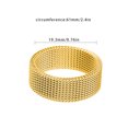 thumbnail image 2 of pitrice Ring Unisex Steel Ring Woman Man Mesh Ring Universal Multiple Size Hand Couple Jewelry, Gold, Size 21, 2 of 6