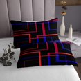 thumbnail image 3 of YST Abstract Square Bedspread Twin Size Black and Navy Red Quilt Set, Rectangle Minimalism Coverlet Set Modern Geometric Bedding Set for Boys Girls, Contemporary Aesthetic Bed Cover, 3 of 5