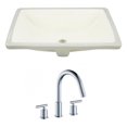 thumbnail image 1 of 20.75-in. W Rectangle Bathroom Undermount Sink Set In Biscuit - Chrome Hardware AI-22798, 1 of 8