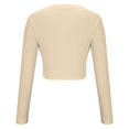thumbnail image 3 of Timegard Womens Tops Ribbed Crewneck Long Sleeve Slim Comfy Tee Casual Crop Tops Bottom Blouse Fall, 3 of 5