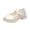 White, variant on Wdgfv Girls School Uniform Dress Shoes Round-Toe Formal School Soft Mary Jane Shoes Heart-Shape Diamond Strap Flats White 5.5-6 Years