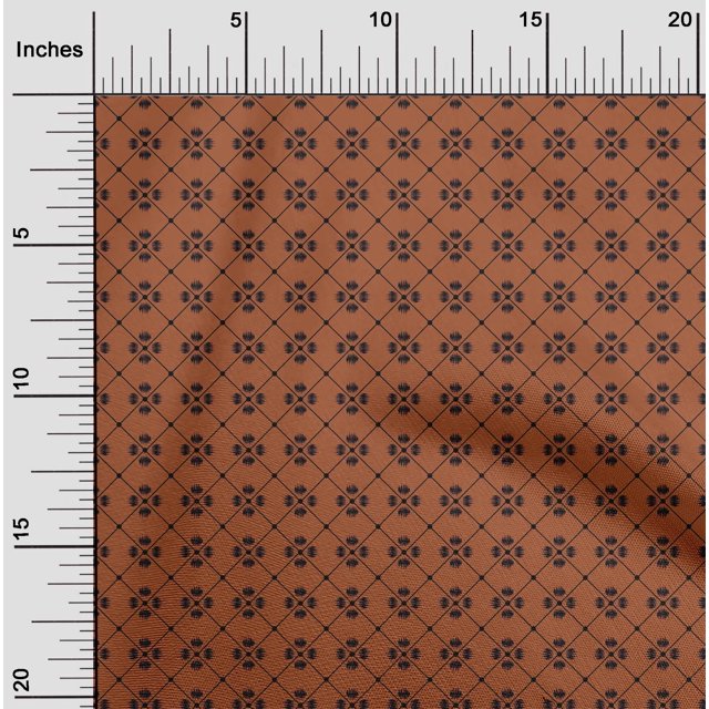 oneOone Cotton Cambric Fabric Geometric Ikat Print Fabric BTY 56 Inch Wide