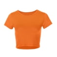thumbnail image 4 of B91xZ Hauts Basiques d'Été pour Femmes T-shirt Imprimé Ample Manches Courtes Blouse Col Rond Hauts Décontractés, Orange TG, 4 of 5