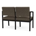 thumbnail image 5 of Lenox Steel Reception Waiting Room Healthcare Loveseat / Black Steel / Brown, 5 of 5