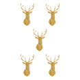thumbnail image 2 of Decodeary Self Adhesive 3D Deer Head Mirror Wall Sticker For Easy Application gold L 5Set, 2 of 6