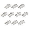 thumbnail image 1 of Unique Bargains 300Pack Ribbon Crimp Clamp Ends 13mm Cord End Clasp for DIY Craft Silver Tone, 1 of 7