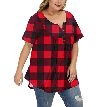 Leutsin Blouse à Manches Courtes Imprimé Floral pour Femmes Tunique Boutonnée Col en V Hauts Fluides
