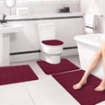 thumbnail image 4 of Cagogo under $5 4-Piece Wave Bath Mat, Foam Bath Mat 4 Set Complete,Bathroom Rugs Toilet Mats Collection,Soft Comfortable Water Absorption Mats,Non-Slip Thick Machine Washable Dark, 4 of 7