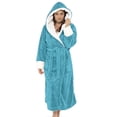 thumbnail image 1 of MAWCLOS Peignoir en Peluche pour Femmes à Capuche Sherpa Robe de Chambre à Manches Longues Bleu m, 1 of 4