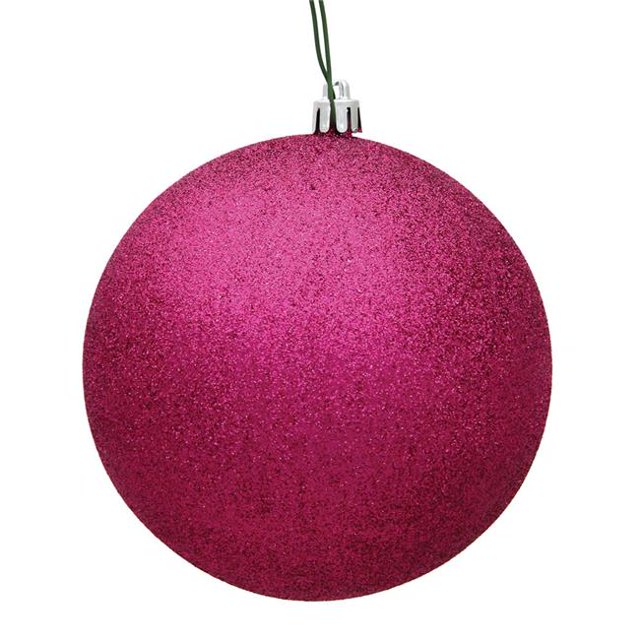 Vickerman N592070DG Boule d'Ornement de Noël à Capuchon Percé Pailleté Fuchsia de 8 Po