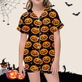 thumbnail image 2 of WEAIXIMIUNG Children's Leisure Printed Button Collar Short Sleeved Top Shorts Pajama Set 6-7 Years, 2 of 4