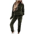 thumbnail image 1 of Yuyuzo Womens Velour Sweatsuits 2 Piece Outfits Hooded Pullover Sweatshirt Sweatpants Tracksuits Matching Set, 1 of 7