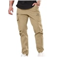 thumbnail image 2 of LSLJS Men Casual Multiple Pockets Outdoor Straight Type Fitness Pants Cargo Pants Trousers, 2 of 6
