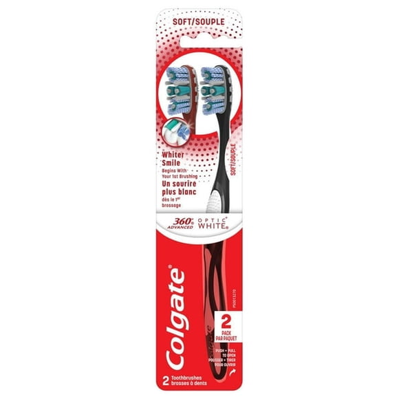 Colgate 360 Brosse à Dents Optique Avancée Blanche, Souple