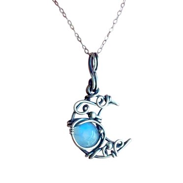 Collier Pendentif Femmes Européen et Américain Nouvelle Lune Rétro Bohème Bijou