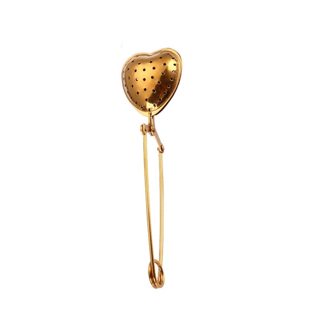 Stainless Steel Tea Infuser – Heart Shape Snap Closure Mesh Ball Strainer, 1.69 in x 6.02 in