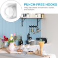 thumbnail image 3 of Dosaele 4 Pcs Home Rod Stands Multipurpose Rack Rings Rods Magnetic Curtain White, 3 of 8