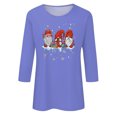 thumbnail image 4 of Meichang Hauts de Noël pour Femmes Manches 3/4 Col Rond Gnomes Graphiques T-Shirts Blouse Décontractée de Vacances en Solde Cadeaux de Noël, 4 of 4