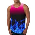 thumbnail image 1 of EGNMCR Débardeurs Homme Homme Décontracté Mode Dégradé Imprimé Chandail Col Rond Débardeurs de Sport, 1 of 4