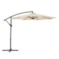 thumbnail image 3 of CorLiving 9.5ft Tilting Cantilever Outdoor Patio Umbrella with Steel Frame and 8 Support Arms, Warm White, 3 of 10