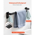 thumbnail image 3 of KFFKFF Matte Black Bathroom Hardware Set, 5 Pieces Stainless Steel Bathroom Accessories Set, 24-inch Towel Bar, Towel Rack, 2 Robe Towel Hooks, 3 of 9