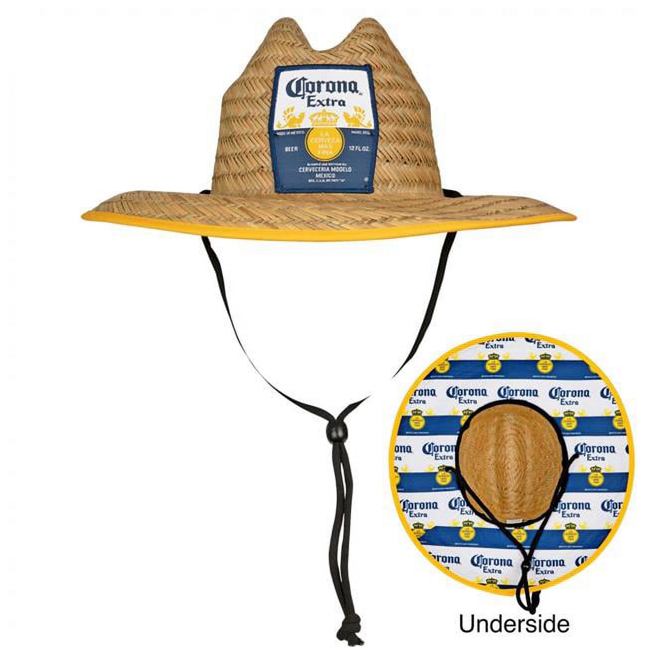 Corona Extra 827378 Straw Lifeguard Hat with Repeating Label Under