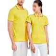 thumbnail image 1 of Innerwin Shirt Solid Color V Neck Males Top Everyday Lapel Collared Polo Soft Yellow (2099) 3XL, 1 of 3