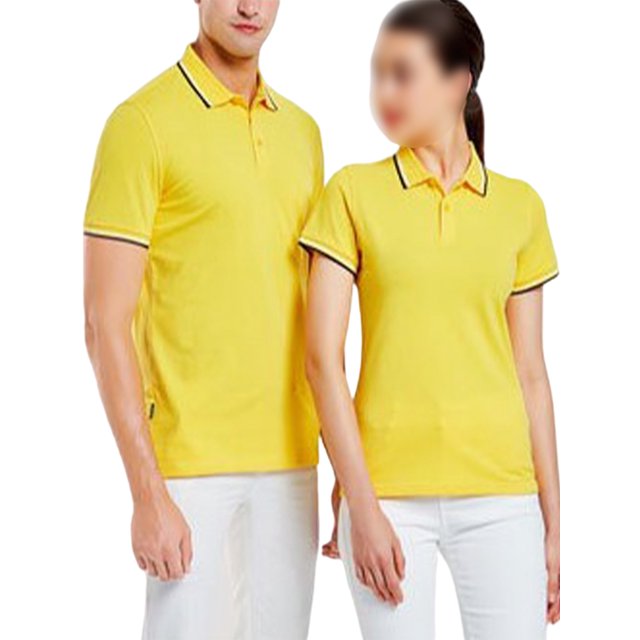 Innerwin Shirt Solid Color V Neck Males Top Everyday Lapel Collared Polo Soft Yellow (2099) 3XL