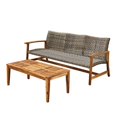 thumbnail image 1 of Noble House Hampton Canapé en Bois et Osier d'Extérieur et Table Basse Gris, 1 of 6