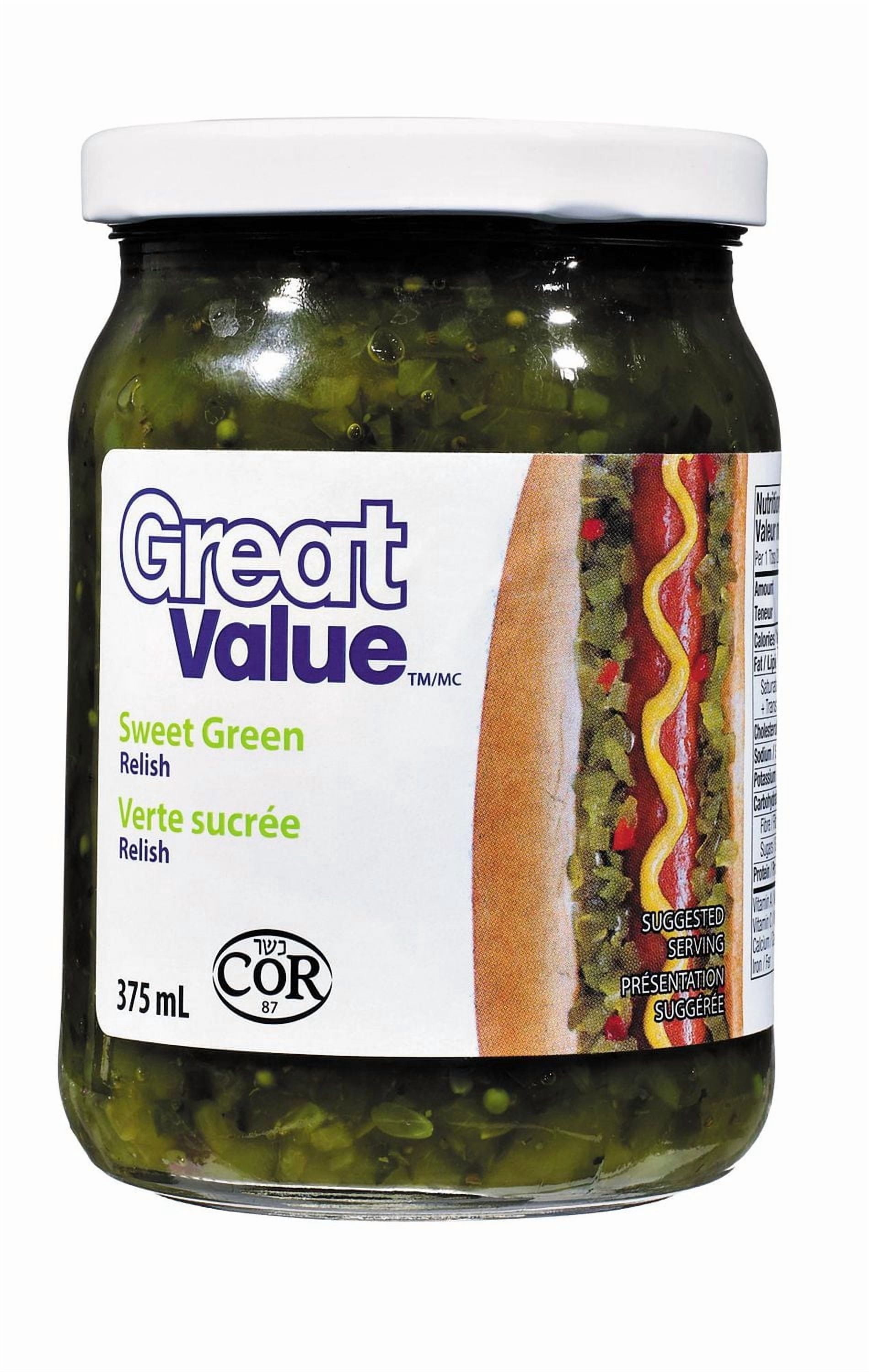 Great Value Relish Verte Sucrée