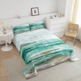 thumbnail image 4 of Erosebridal Ensembles de Literie à Impression à l'Huile Simple avec Couette, Ensembles de Couette Verts Taille Simple, Couette Réversible à Motif Moderne, Décoration de Chambre Respirante, 2 Pcs, 4 of 8