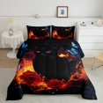 thumbnail image 2 of Ensemble de Douillette Chat Noir Simple pour Garçons Filles Enfants Rose Rouge Literie Florale Literie Papillon Bleu Ensembles de Douillette Papillon de Rêve Couette Insert Imprimé Chat Animal Cool Courtepointe pour Ado, 2 of 7