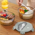 thumbnail image 4 of yulier Bento Box Lunch Box 3 Compartments Bento Snack Box Divided Lunch Containers with Utensil Set, Fruit Food Container, Microwave and Dishwasher Safe, Gray, 4 of 4