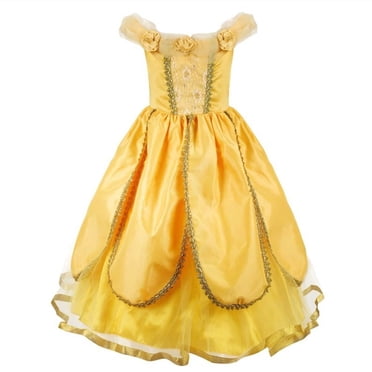 AoDai Déguisement de Princesse Belle pour une Fête d'Anniversaire Ou un Cosplay, avec Accessoires