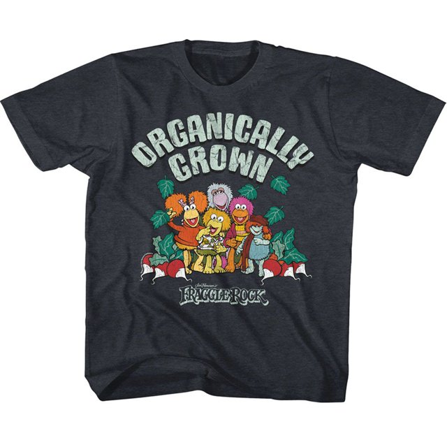 T-Shirt Vintage Bleu Marine pour Jeunes Fraggle Rock Cultivé Biologiquement