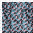 thumbnail image 4 of Soimoi Blue Silk Fabric Bunny Rabbit Animal Print Fabric by the Yard 42 Inch Wide, 4 of 6