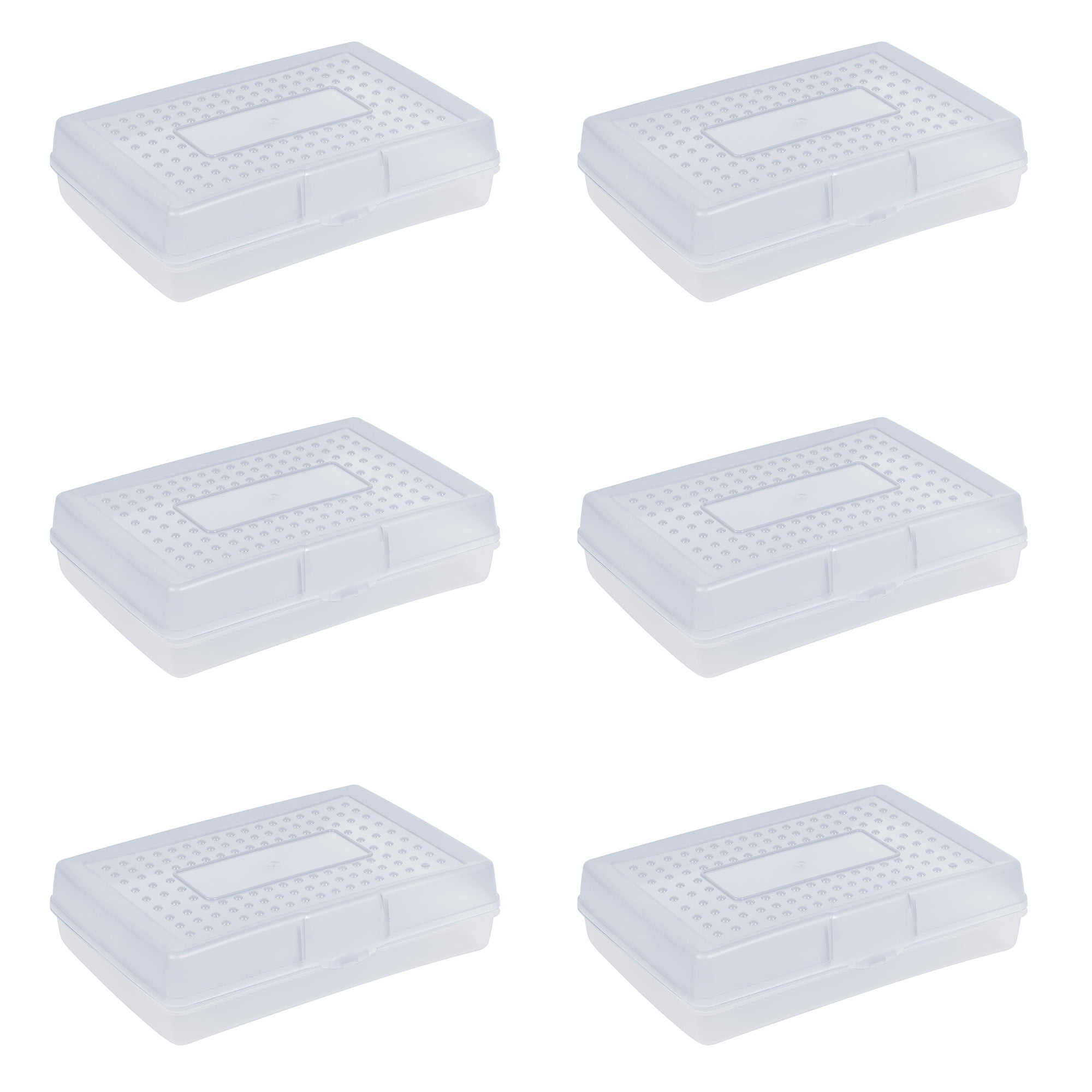Storex Standard Plastic Pencil Box for Elementary School, 8.4 x 5.6 2.5 in, Clear, 1 Count