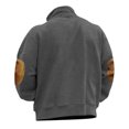 thumbnail image 3 of Yuyuzo Chandails à Capuchon pour Hommes Chandail à Glissière 1/4 Doublé Col Montant Patchwork Automne Chaud Manteau Chandail, 3 of 6